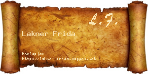 Lakner Frida névjegykártya